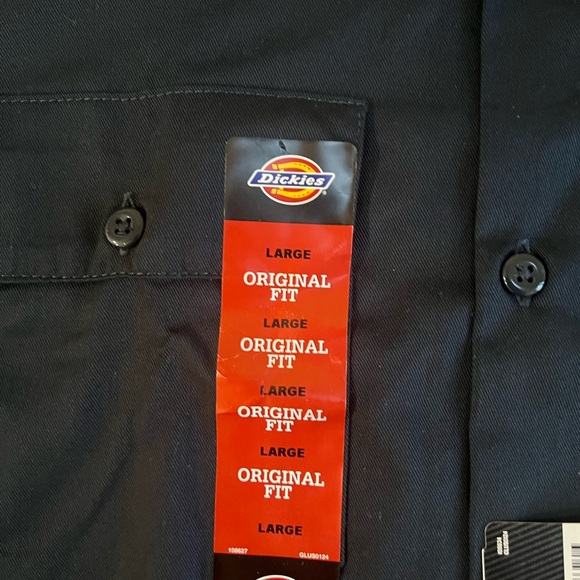 DICKIES 574 LONG SLEEVE DARK NAVY WORK SHIRT Size Large - Picture 5 of 7